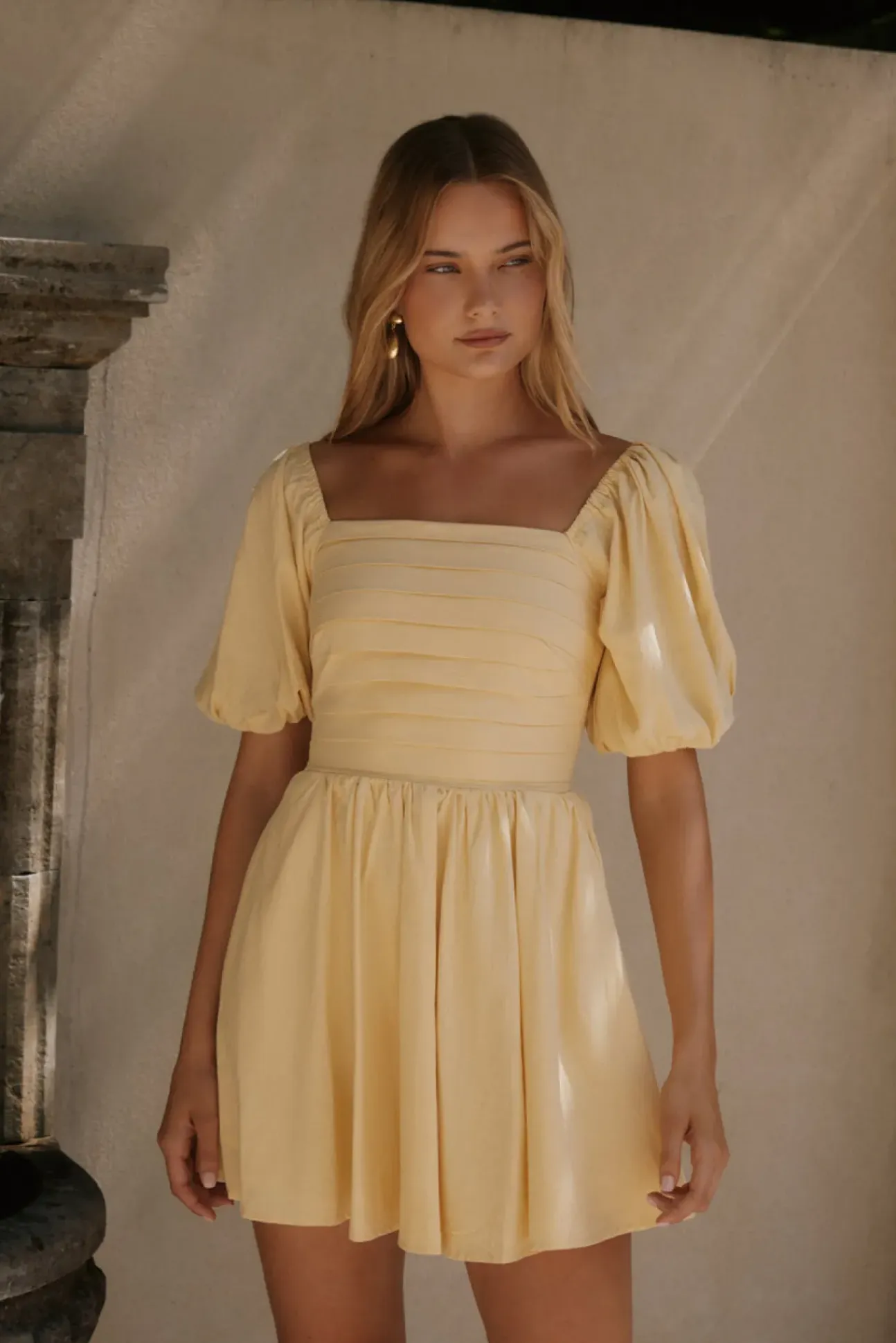 Daisy Chain Mini Dress Yellow