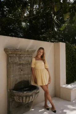 Daisy Chain Mini Dress Yellow