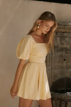 Daisy Chain Mini Dress Yellow