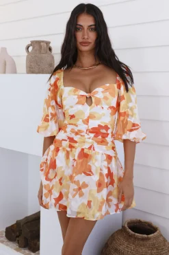 Daisy Chains Dress Orange