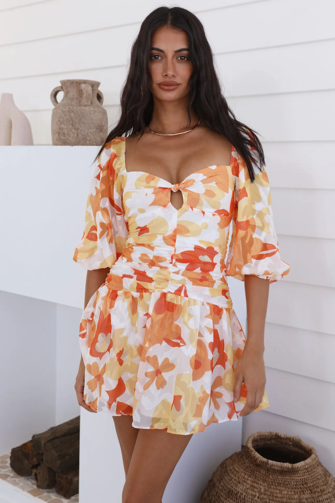 Daisy Chains Dress Orange