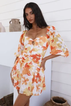 Daisy Chains Dress Orange