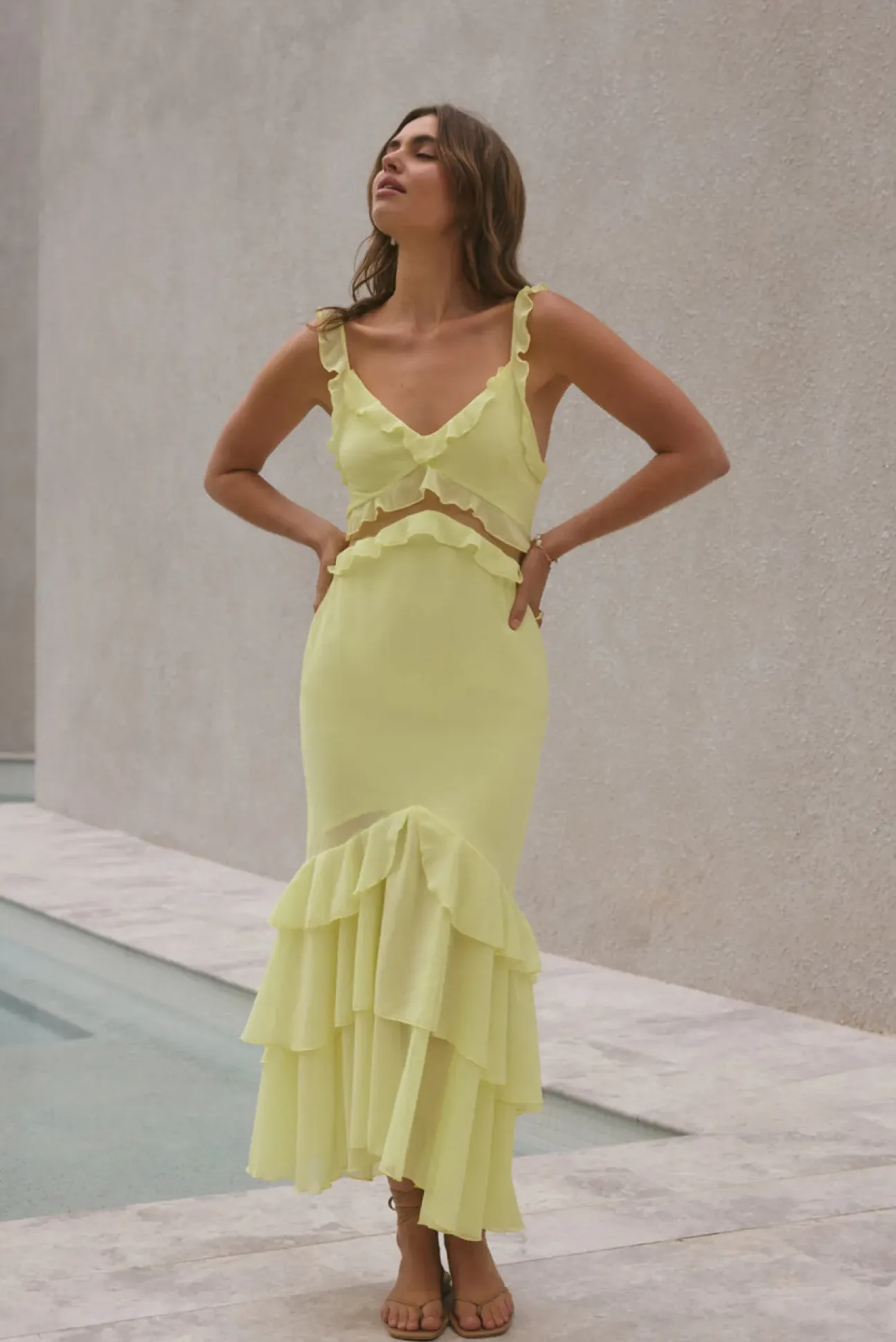 Dance Away Maxi Dress Yellow