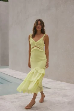 Dance Away Maxi Dress Yellow