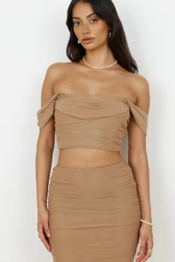 Dance Darling Crop Top Beige