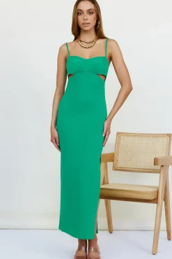 Date Down Maxi Dress Green