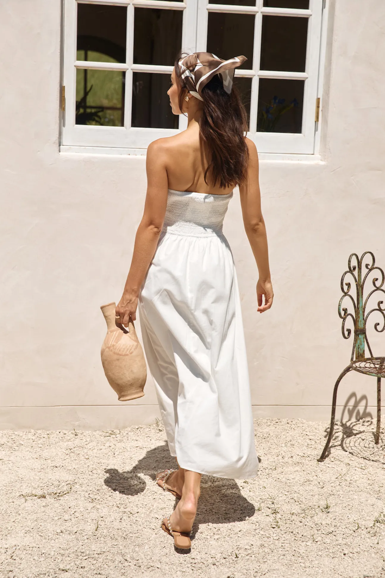 Deep Breaths Strapless Maxi Dress White