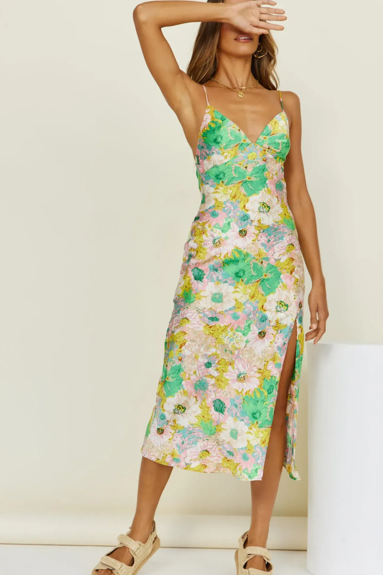 Deja Vu Dreams Midi Dress Green