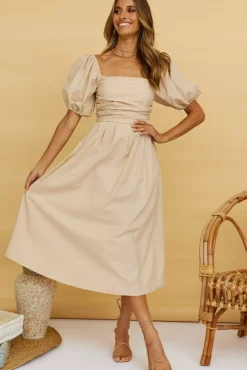 Delfino Maxi Dress Tan