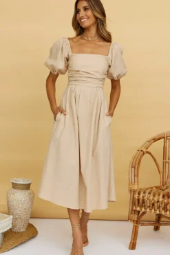 Delfino Maxi Dress Tan