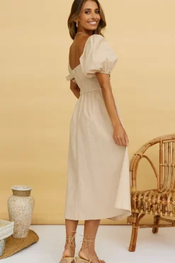 Delfino Maxi Dress Tan
