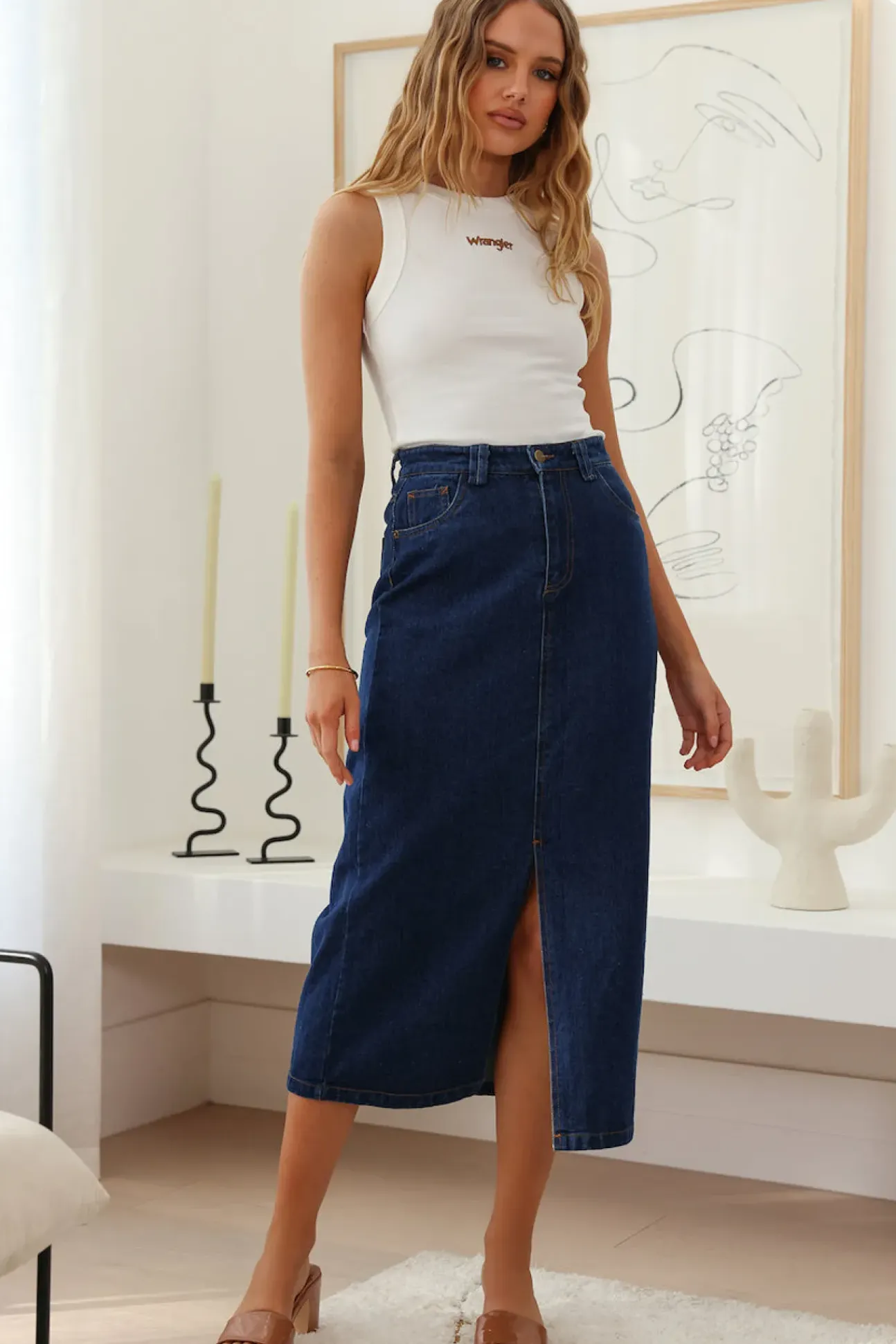 Destined Paths Maxi Skirt Blue