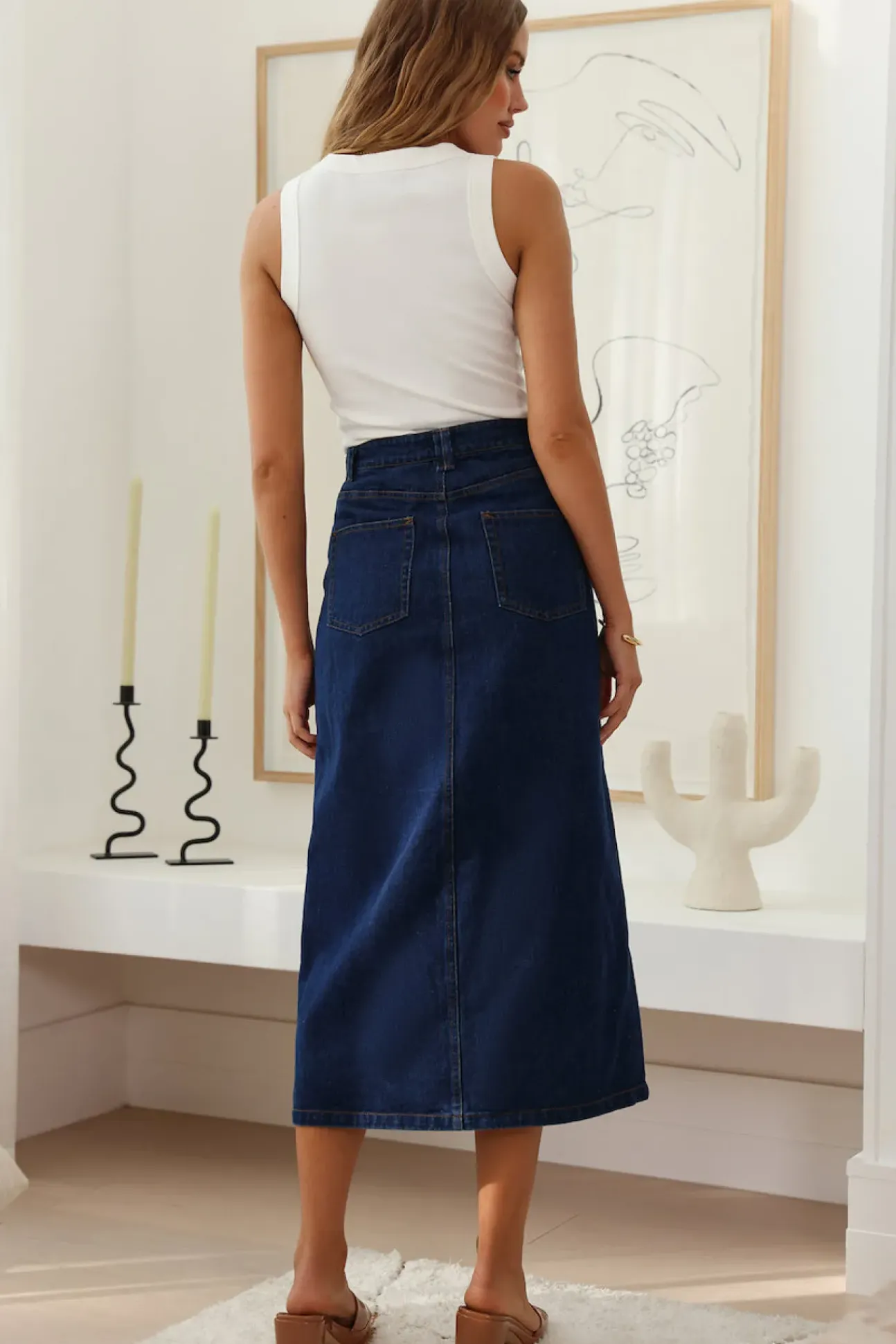Destined Paths Maxi Skirt Blue