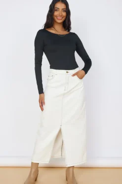 Destined Paths Maxi Skirt White