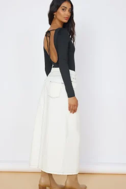 Destined Paths Maxi Skirt White