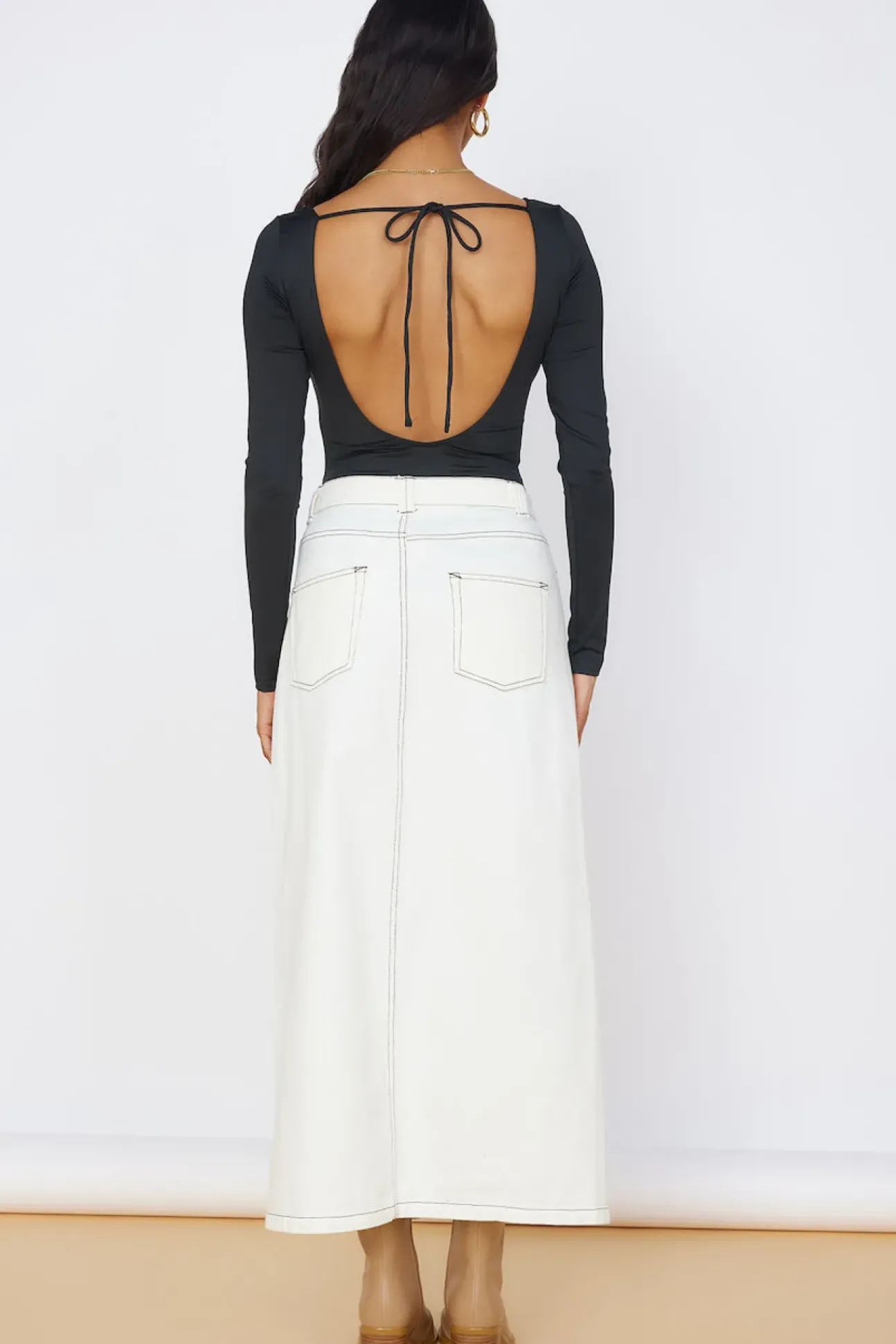 Destined Paths Maxi Skirt White