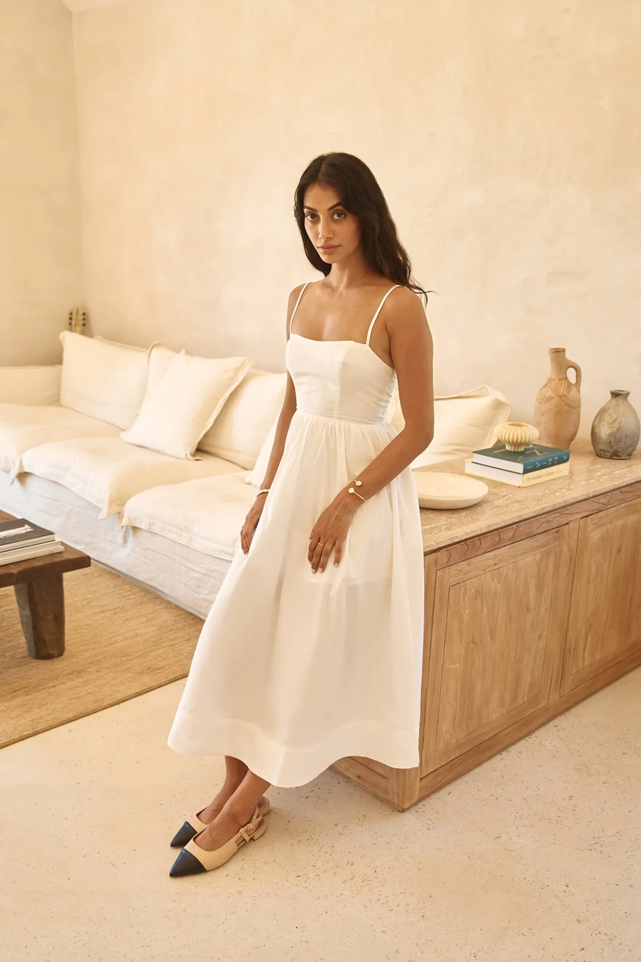 Diamond Eyes Midi Dress White
