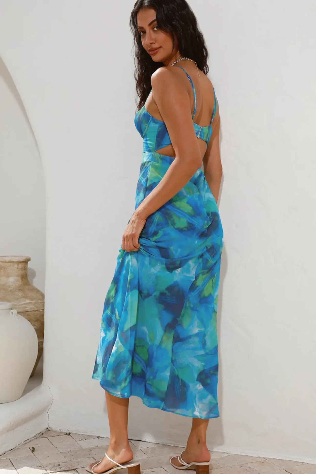 Diving Into The Ocean Midi Dress Blue