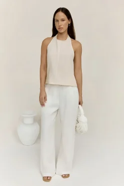 Dreamer Linen Halter Top Oatmeal