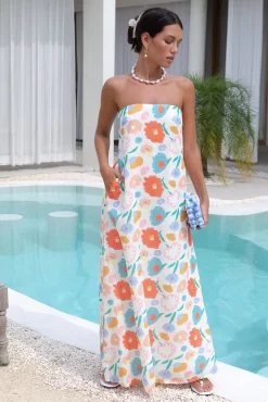 Elior Strapless Maxi Dress Print