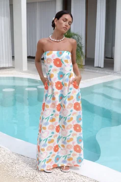 Elior Strapless Maxi Dress Print