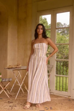 Ember and Ashes Strapless Maxi Brown