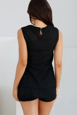Enamoured Vest Top Black