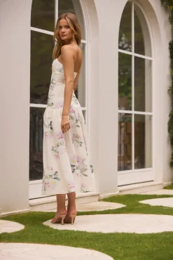 Enchanted Elegance Strapless Maxi Dress in Butter
