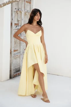 Enchantress Strapless Maxi Dress Yellow