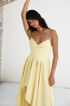 Enchantress Strapless Maxi Dress Yellow