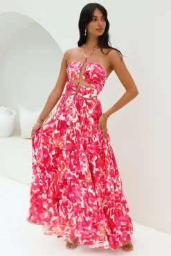 Enrichment Halter Maxi Dress Pink