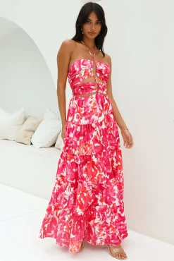 Enrichment Halter Maxi Dress Pink