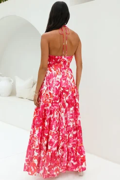 Enrichment Halter Maxi Dress Pink
