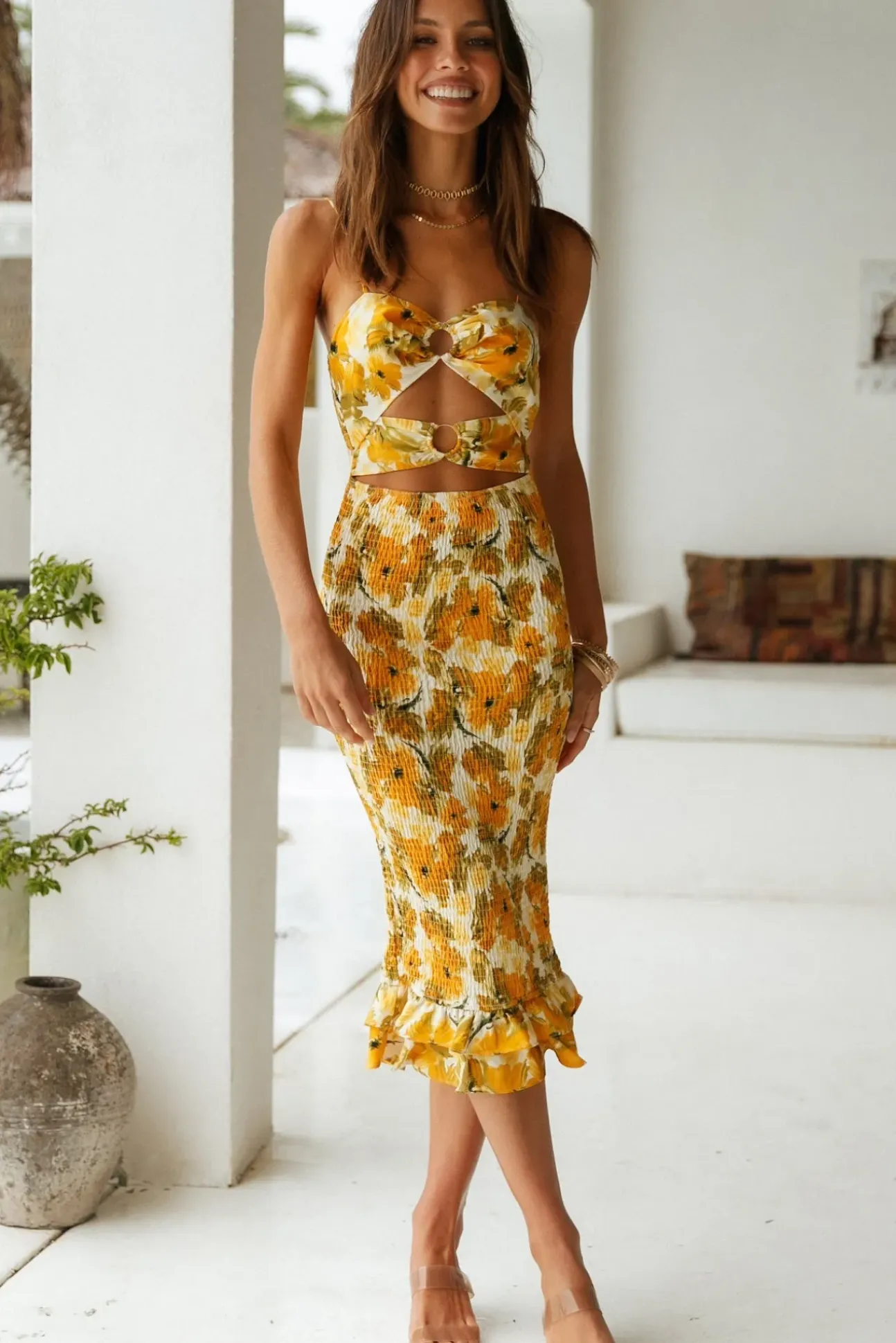 Espresso Drip Midi Dress
