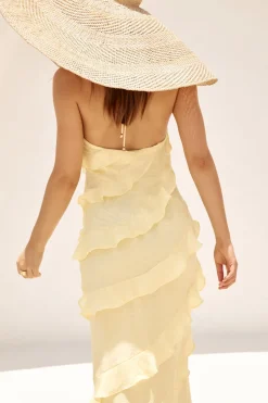 Ethereal Energy Halter Maxi Dress Yellow