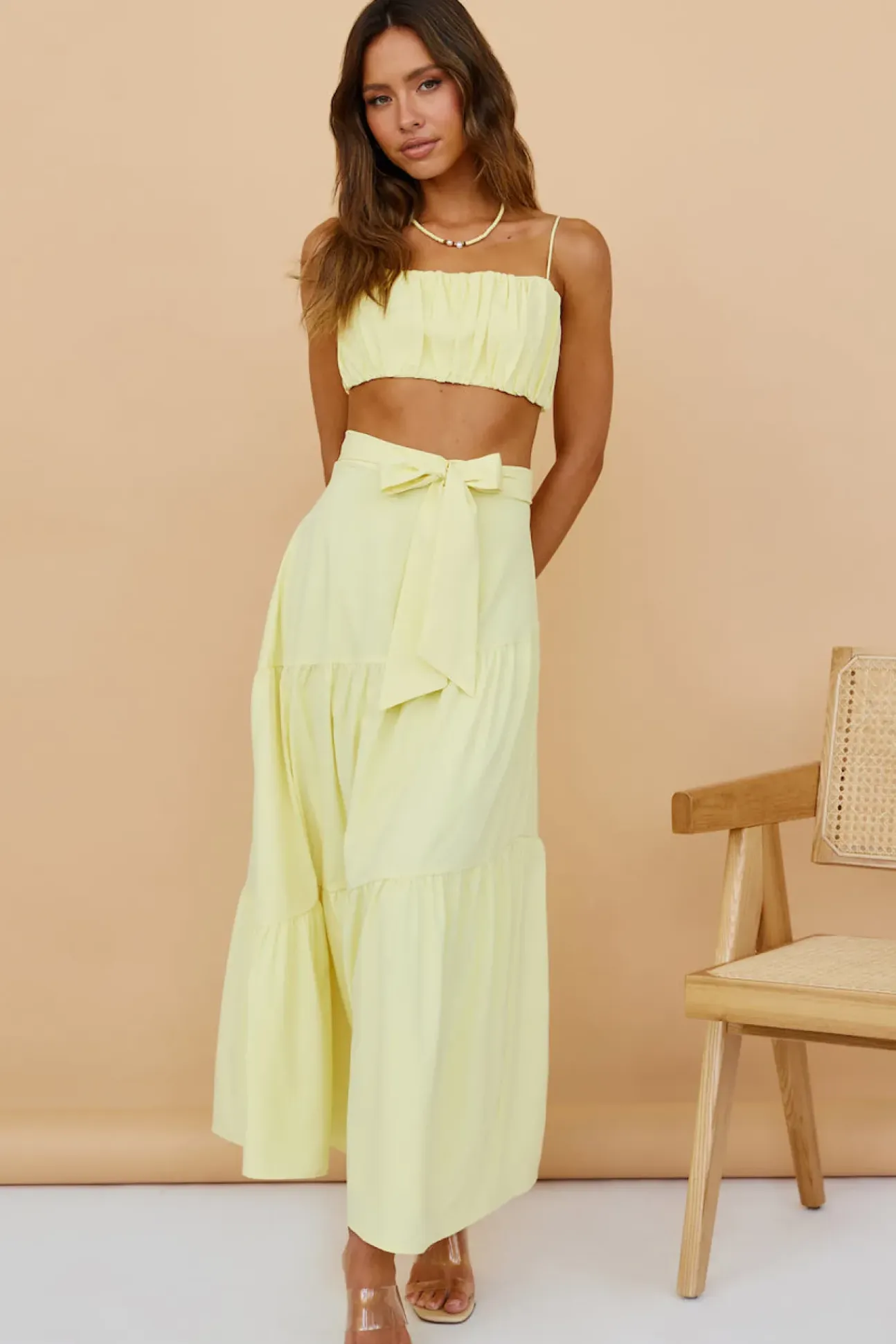 Evolving Heart Maxi Skirt Yellow