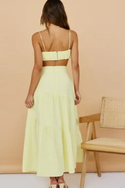 Evolving Heart Maxi Skirt Yellow