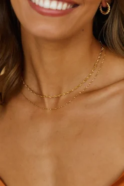 Exit Stage Left Necklace Gold