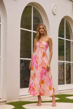 Fairy Floss Strapless Maxi Dress Pink