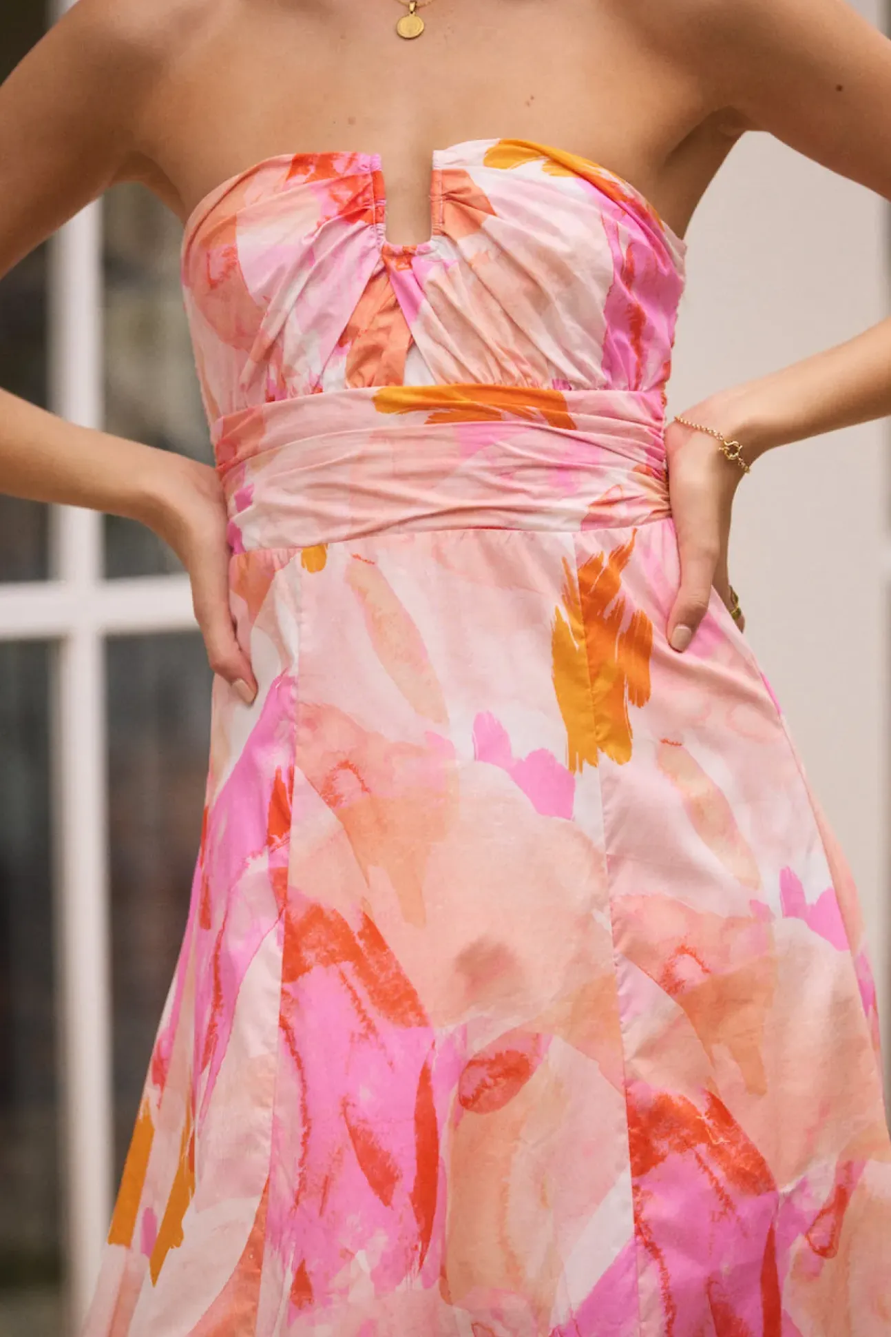 Fairy Floss Strapless Maxi Dress Pink