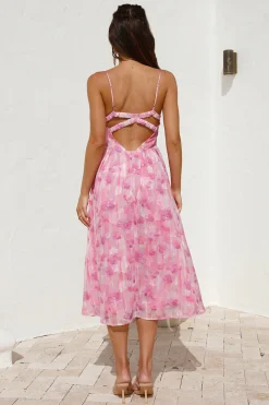 Fairytale Daydreams Midi Dress Pink