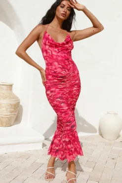 Feeling Joy Midi Dress Red