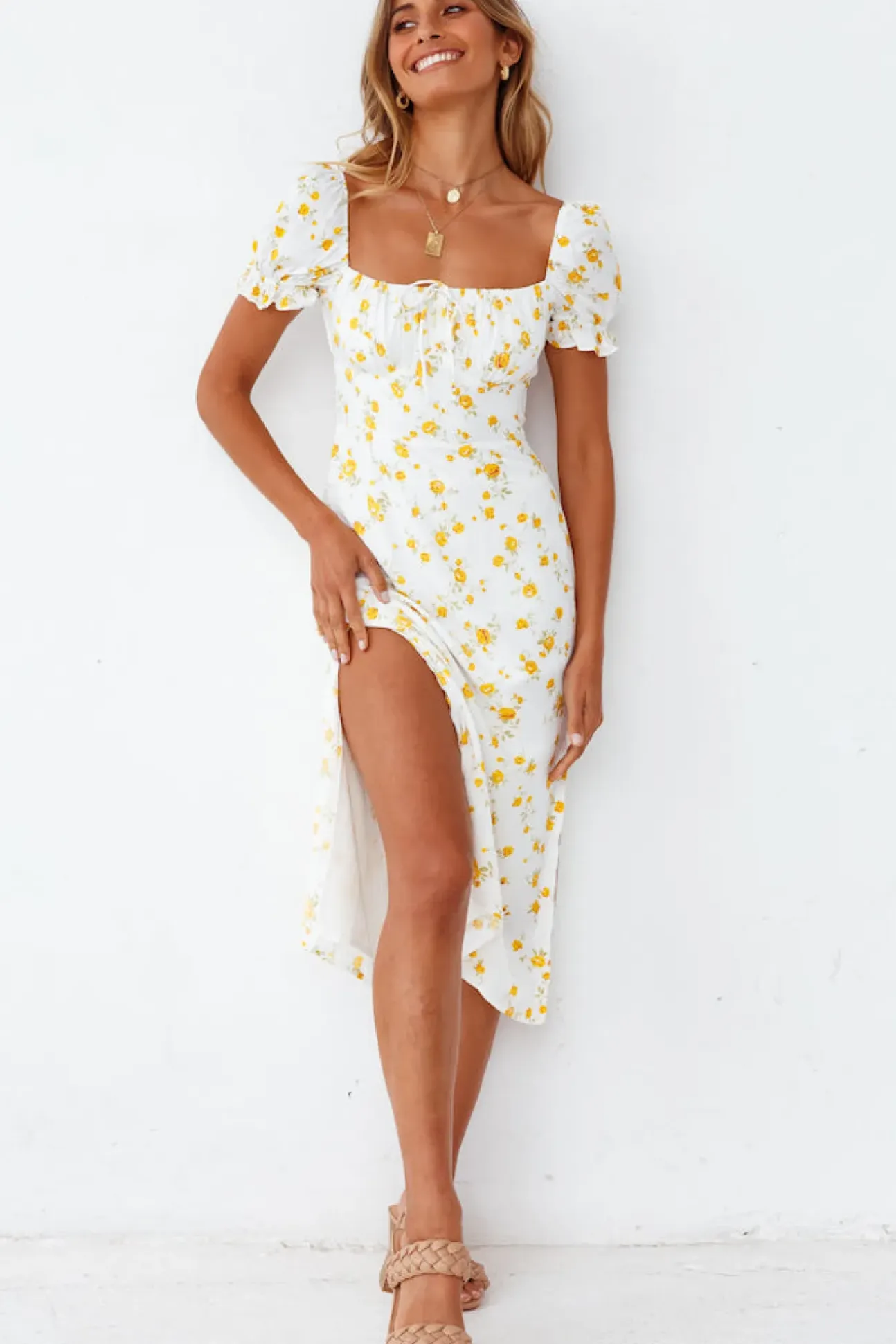 Fields Of Gold Midi Dress