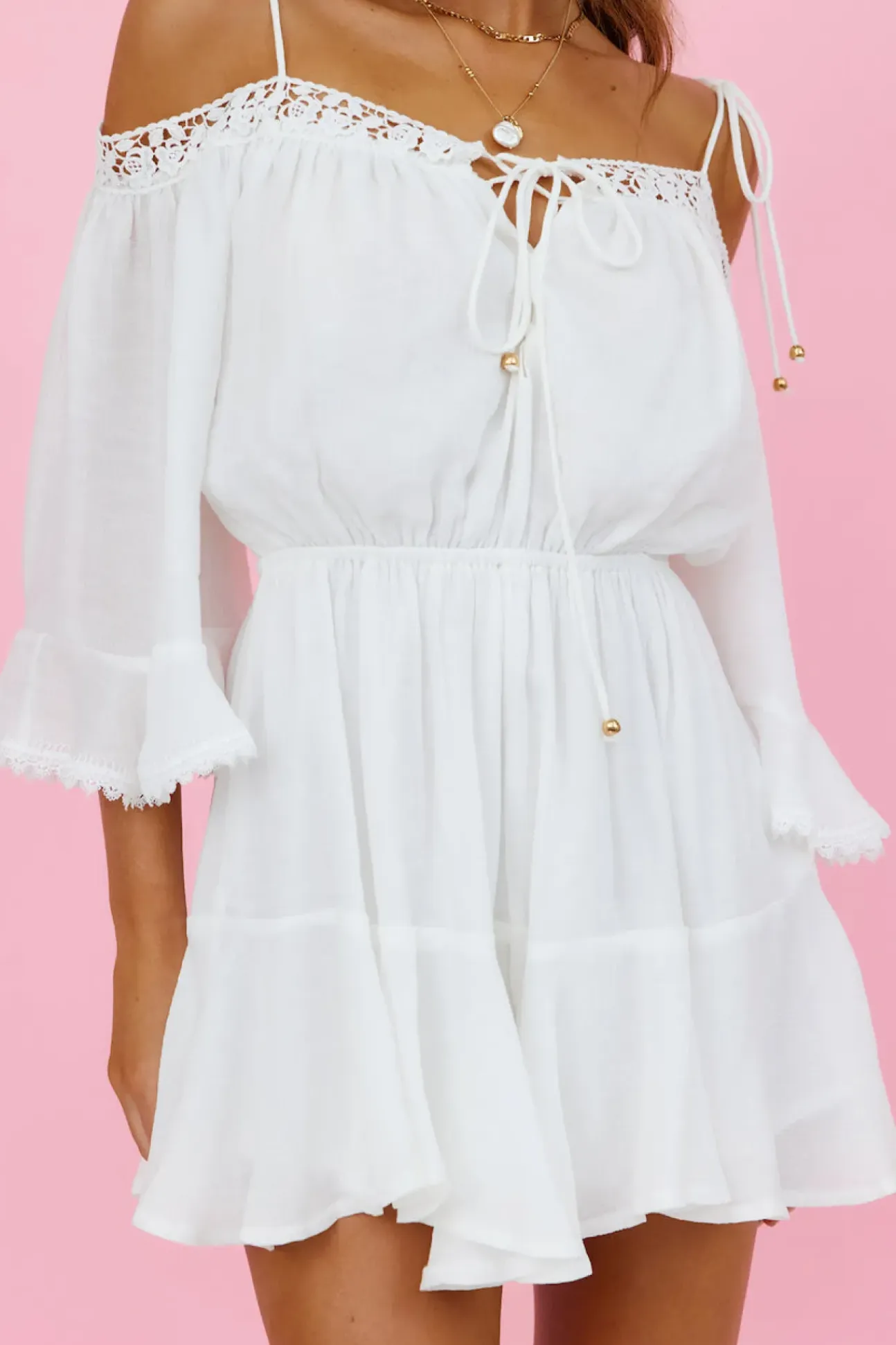 Floating Above Romper White