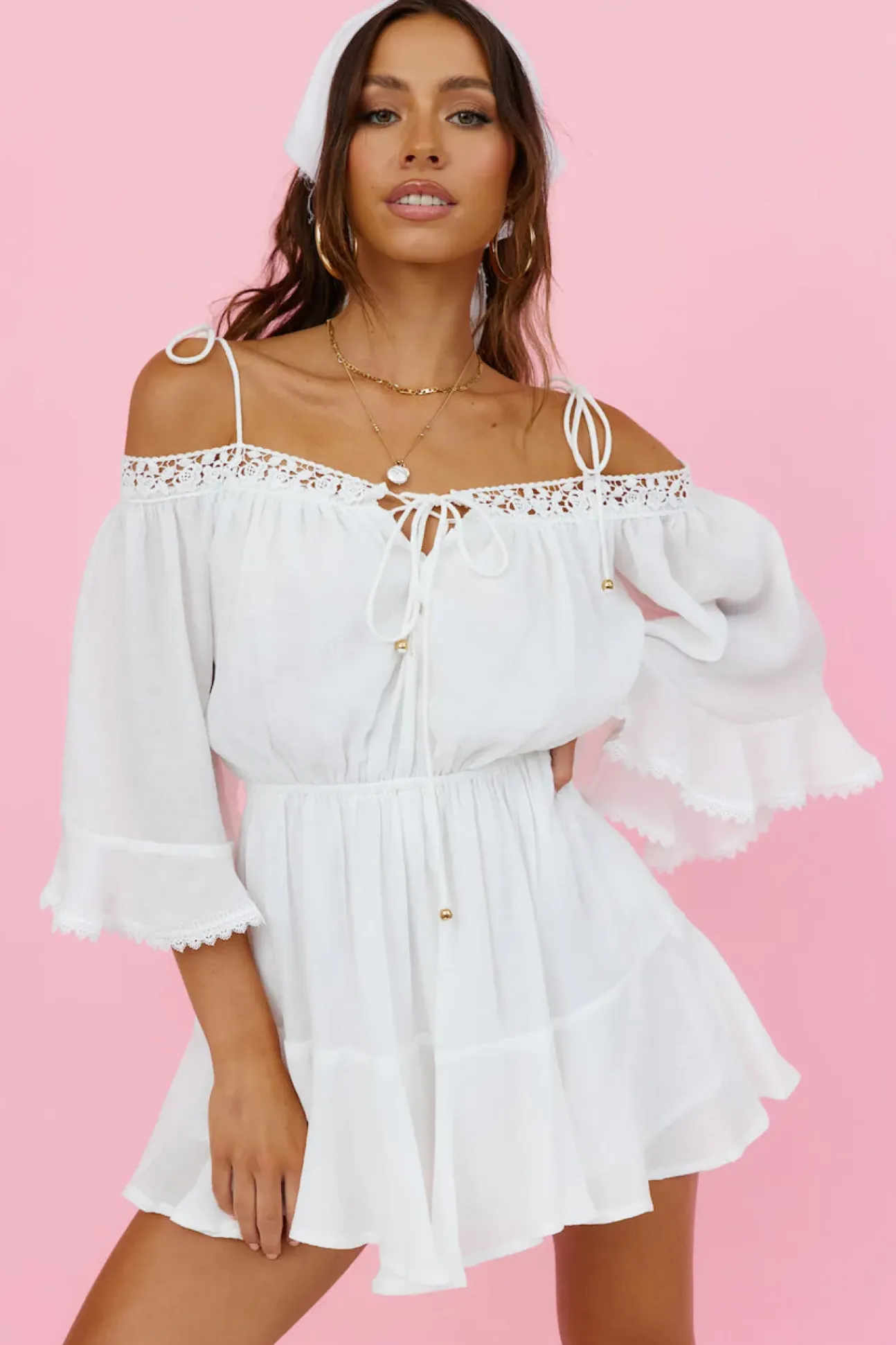 Floating Above Romper White