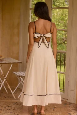 Floating Orchid Maxi Dress White