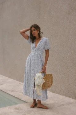 Floral Dreams Maxi Dress Blue