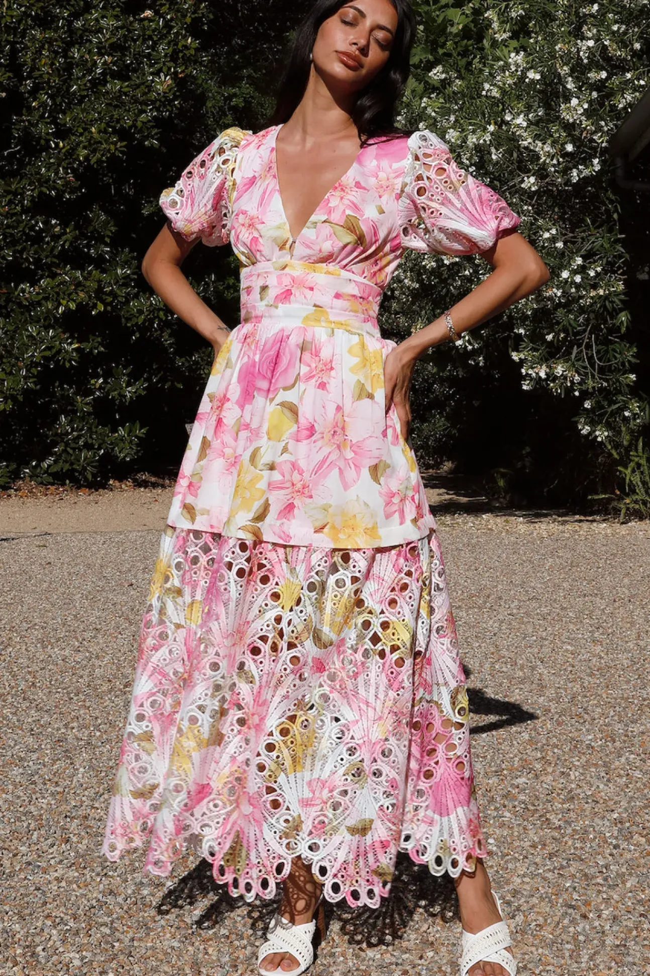 Floral Skies Maxi Dress Pink