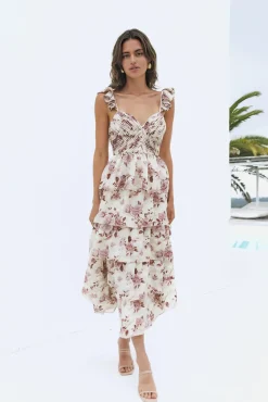 Florienne Tiered Midi Dress Mauve