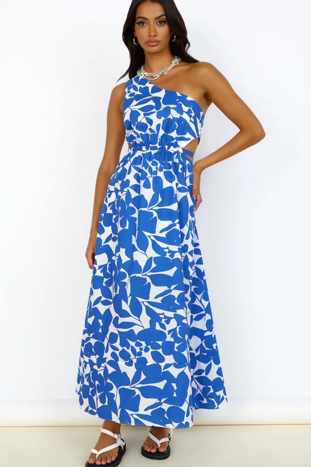 Flowers Bloom Maxi Dress Blue